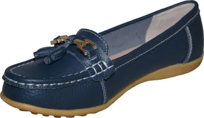 Produktbild von Boulevard - Damen Halbschuhe, Quaste, Leder DF1910 (42 EU) (Marineblau)