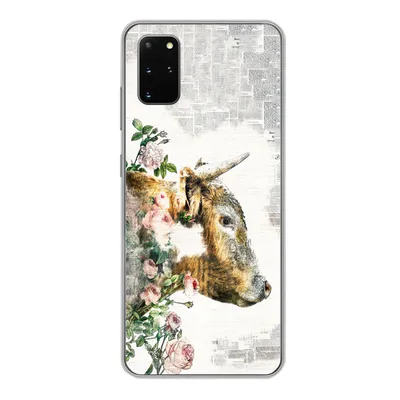 Produktbild von MuchoWow® Handyhülle Schutzhülle Hülle für Samsung Galaxy S20 Plus Schottischer Highlander - Farbe - Blumen Silikon Softcase Handy Hülle - Hartschale
