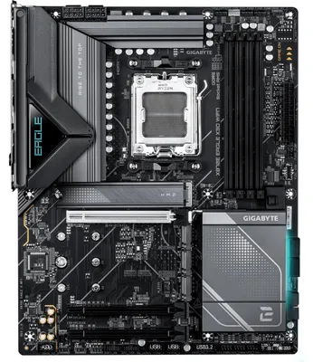 Obrázok produktu pre GIGABYTE X870E EAGLE X3D WIFI7, AMD, Pätica AM5, AMD Ryzen 7000 Series, AMD Ryzen 8000 Series, AMD Ryzen 9000 Series, Pätica AM5, DDR5-SDRAM, 256 GB