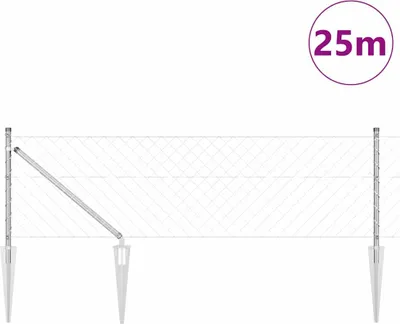 Produktbild von vidaXL Schweißdrahtzaun mit Spikes 25 x 0,4 m (B x H)