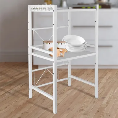 Produktbild von 2x Mikrowellenregal Einstellbar Küchenregal Küchenarbeitsplatten Organizer 2 Ebenen