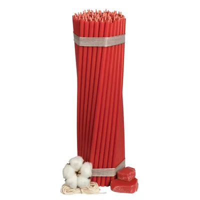 Produktbild von 75 Stk. Diveevo Kirchliche Bienenwachskerzen №30 I hochwertige Ritualkerzen L-29,5 cm Ø-8,5 mm I 150 Min Brenndauer in Rot I 1 kg