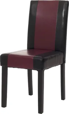 Obrázek produktu pro Littau jídelní židle, kuchyňská židle, umělá kůže  černá/červená, tmavé nohy