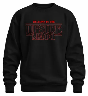 Immagine prodotto di WELCOME TO THE UPSIDE DOWN Stranger Horror 80s Retro Demogorgon Unisex Felpa Pullover, Schwarz, L