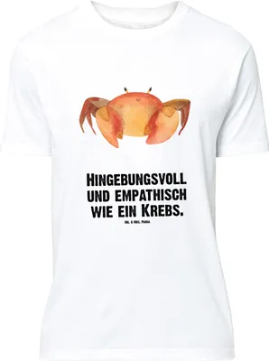 Produktbild von Mr. & Mrs. Panda Größe L T-Shirt Sternzeichen Krebs - Weiß - Geschenk, Krebse, Tshirt, mit Spruch, Shirt, Geburtstag Juni, Meerestier, Krabbe