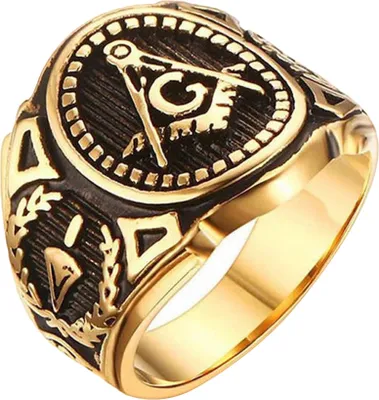 Produktbild von Vintage Legierung Punk Freimaurer Zeichen Freimaurer Ring Männer Persönlichkeit Schmuck Geschenk