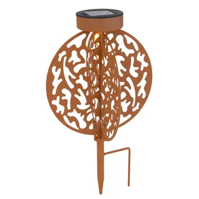 Produktbild von LED Solarleuchte, rostfarben, Dekorstanzungen, H 31 cm
