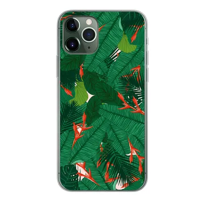 Produktbild von MuchoWow® Handyhülle Schutzhülle Hülle für iPhone 11 Pro Blumen - Blätter - Muster Silikon Softcase Handy Hülle - Handy