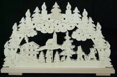 Produktbild von Schwibbogen mit Wintermotiv und Beleuchtung BxHxT 50x31x7cm NEU