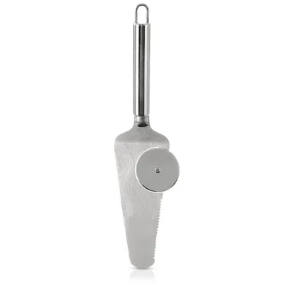Immagine prodotto di Spatola per pizza in acciaio con coltello 28 cm