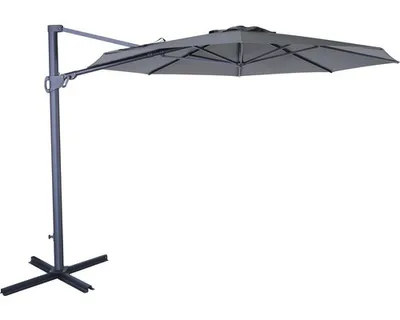Produktbild von Ampelschirm SOLUNA Beaujeu Ø 300 cm dunkelgrau mit UV Schutz 80, wasserabweisende Polyesterbespannung, leichte Aufspannu
