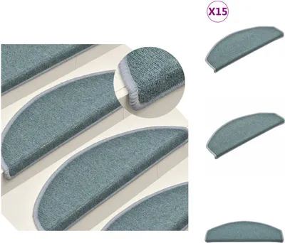 Immagine prodotto di vidaXL Tappetini per scale 15 pz. Blu 65x24x4 cm - Tappetini per gradini