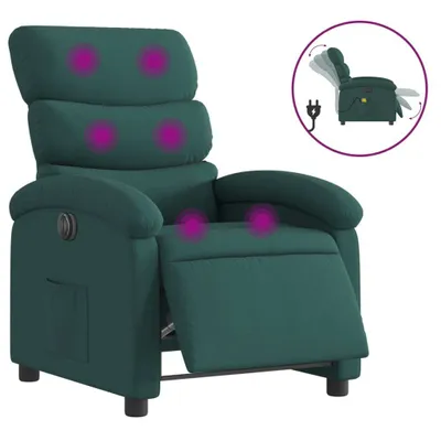 Immagine prodotto di vidaXL Sedia da massaggio elettrica in tessuto verde scuro