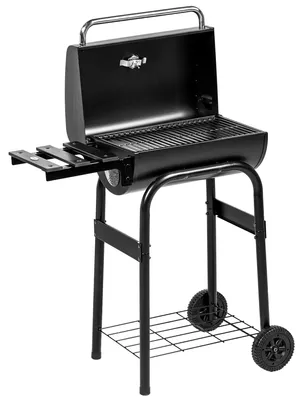 Image de Barbecue au charbon - Grill au charbon - Fumoir - Barbecue - Grill au charbon - Noir - Grande surface de cuisson : 83 x 46,5 cm