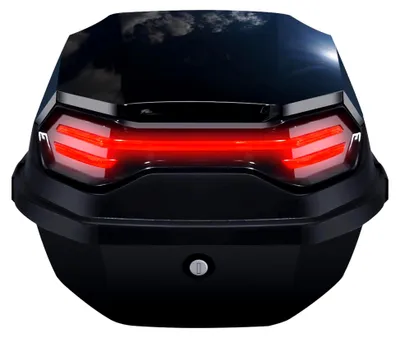 Produktbild von Topcase für Roller und Motorräder mit Sicherheitsschloss, wasserdichter Helmkoffer, inklusive Montageplatte (Schwarz)
