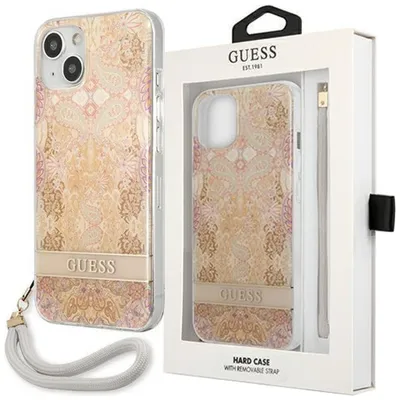 Produktbild von Guess Guhcp13Shflsd Iphone 13 Mini 5,4"" Złoty/Gold Hardcase Flower Strap