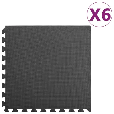 Image de Tapis de sol 6 pcs 2,16 ㎡ Mousse EVA Noir