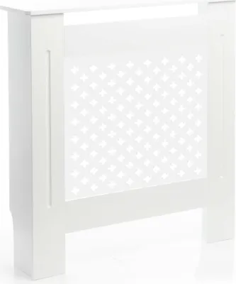 Zdjęcie produktu dla Toboli osłona grzejnika biała 78 x 19 x 82 cm, osłona grzejnika wykonana z MDF, drewniana osłona grzejnika, stylowa osłona grzejnika