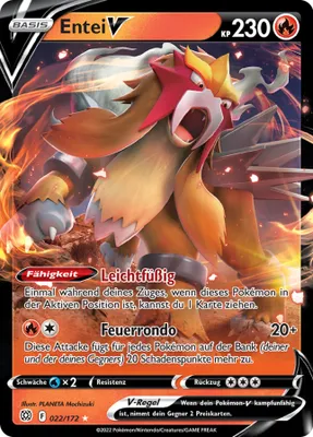 Produktbild von Entei V Schwert & Schild Strahlende Sterne 022/172 Sammelkarten Pokemon Einzelkarten