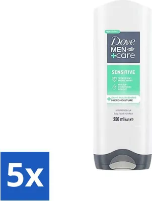 Produktbild von Dove Men+Care Sensitive Duschgel 3-in-1 – Pflegend – 250 ml - Vorteilspack - 5 Stücke
