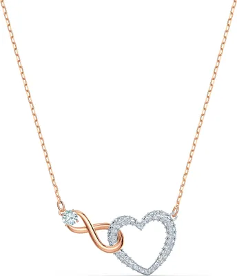 Produktbild von Swarovski Halskette 5518865/5604531 Infinity Heart, weiss, Metallmix