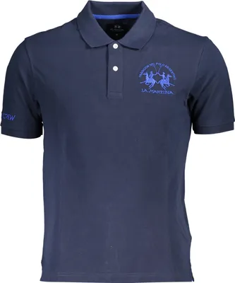 Produktbild von Herren Kurzarm Poloshirt Blau - Klassisches Design mit Stickerei