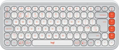 Immagine prodotto di Logitech POP ICON KEYS, mini, senza fili, Bluetooth, interruttore di scorrimento, QWERTY, bianco