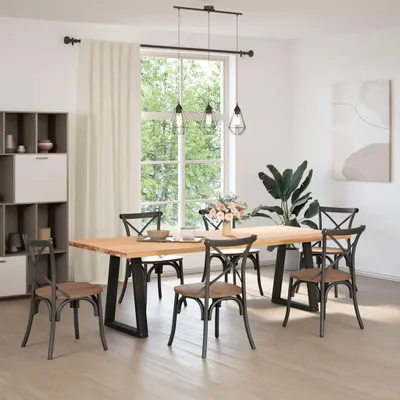 Immagine prodotto di vidaXL Gambe del tavolo da pranzo a V 2 pezzi nero 60x(72-73,3) cm acciaio