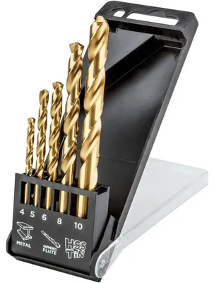 Image de Mèches à métaux GRAPHITE HSS-TiN , 4.0 - 10 mm, set de 5 pcs.