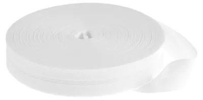 Schrägband Baumwolle Breite 14mm gefalzt weiß