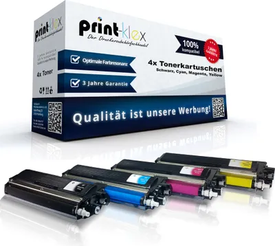 Produktbild von Print-Klex 4x Kompatible Tonerkartuschen kompatibel mit Bother HL3170CDW MFC9130CW MFC9140CDN MFC9330CDW MFC9340CDW TN-241 BK TN-245 C TN-245 M TN-245 Y Black Cyan Magenta Yellow KCMY