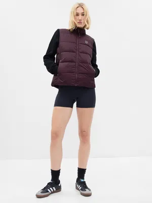 Produktbild von Gap Damen Steppweste Lila XXS mit Stehkragen, Reißverschluss und Seitentaschen, kurze Länge