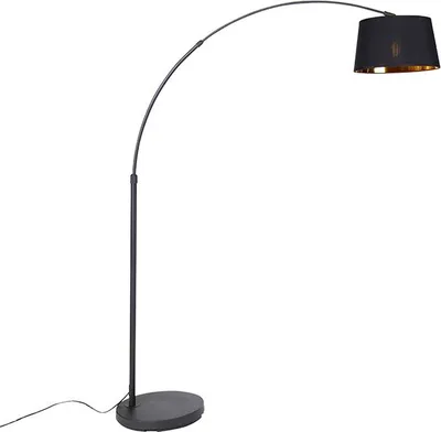 Produktbild von Moderne Bogenlampe Schwarz mit Gold Arc Basic