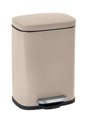 Produktbild von WENKO Tret Müll Abfall Eimer 5 L Kosmetik Bad Absenkautomatik LENO taupe WC