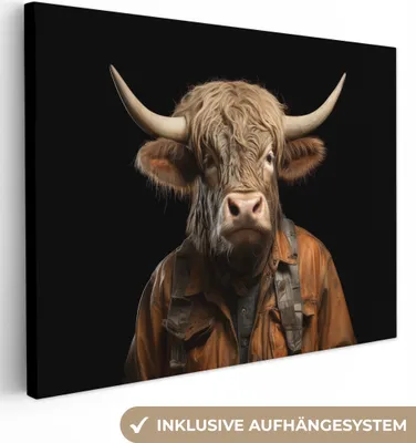 Obrázok produktu pre MuchoWow® - Plátno - Škótsky horal - Portrét - Všade - Zviera, obraz na stenu, nástenné dekorácie, obrazy do obývačky, 40x30cm