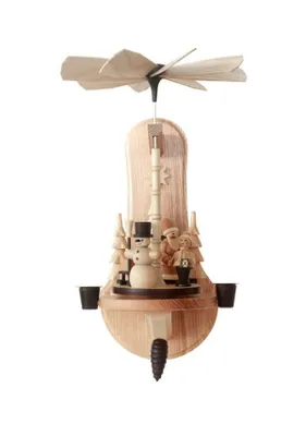 Productafbeelding van Wanddecoratie in de vorm van een piramide met kerstfiguren, natuurlijke materialen, hoogte = 32 cm, nieuw