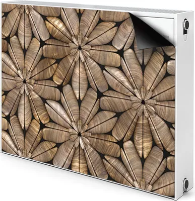 Produktbild von Magnet Radiator Magnet Mat Heizkörper Heizung Verkleidung Abdeckung 90x60 cm - Blumenmuster, Muster, in, Holz