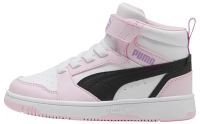 Produktbild von Puma Rebound V6 MID AC+ PS Sneaker, White Black-Pearl Pink, 36.5 EU Child, Puma