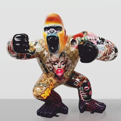 Zdjęcie produktu dla Casa Padrino XXL Deco Sculpture Gorilla Multicoloured H. 110 cm - Duża figura Deco