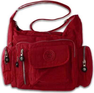 Zdjęcie produktu dla Torba Street nylonowa torebka damska czerwona 30x15x22 OTJ204R