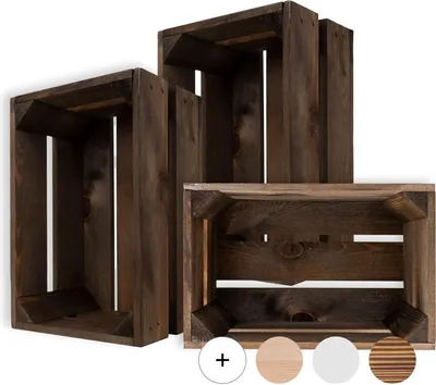 Produktbild von Creative Deco Kleine Holzkiste Wenge | Kiste Holz | 30 x 20 x 15 cm | Obstkiste Deko Weinkisten Apfelkiste | Perfekt als Holzbox Geschenkbox Spielzeugkiste Aufbewahrungskiste