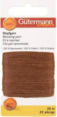 Produktbild von Gütermann Stopfgarn 20 m 100 % Baumwolle Farbe 2000 mittelbraun