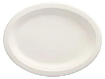 Produktbild von Teller, Zuckerrohr "pure" oval 26 cm x 20 cm x 2 cm weiss