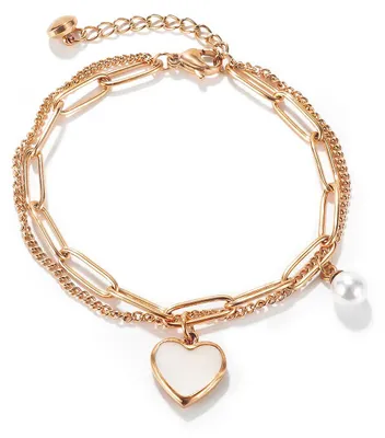Image de Bracelet pour femmes avec pendentif en forme de cœur - Argent