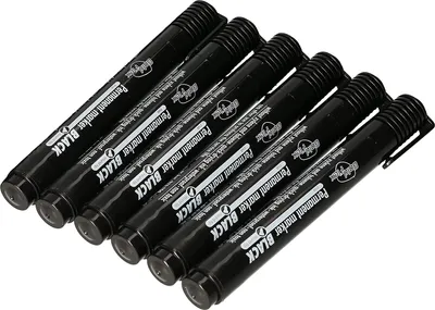 Produktbild von KOTARBAU® Permanent Marker Satz 6 Stk. Schwarz Runde Spitze Wasserferster Stift