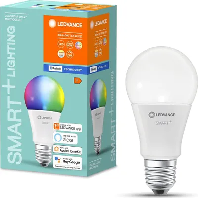 Produktbild von Ledvance LED Smart+ Birne A60 8,5W = 60W E27 matt 806lm RGBW 2700K-6500K Dimmbar App Google Alexa Apple HomeKit Bluetooth