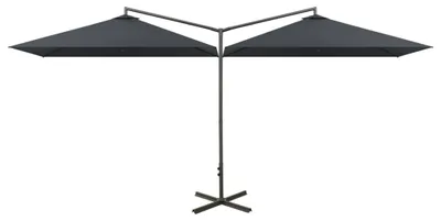 Produktbild von vidaXL Doppel-Sonnenschirm mit Stahl-Mast 600x300 cm Anthrazit