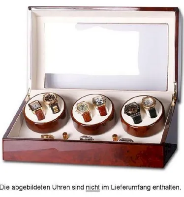 Produktbild von Portax - 1002324002 - Uhrenbeweger - für 6 Uhren - Wurzelholz - Eleganza