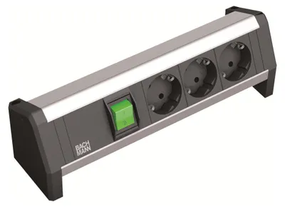 Zdjęcie produktu dla Bachmann DESK - Przedłużacz - AC 230 V - złącza wyjściowe: 3 ( CEE 7/4 (SCHUKO) ) - 3 m - Niemcy - czarny