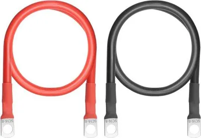Obrázok produktu pre 2 káble k autobatérii 5 AWG 16 mm² 50 cm medený kábel k batérii 12 V